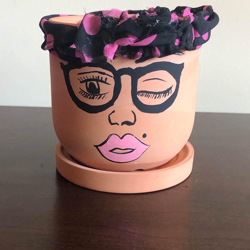 HAND CRAFTED, Hand-painted Terracotta Pot - Picture 2 of 6
